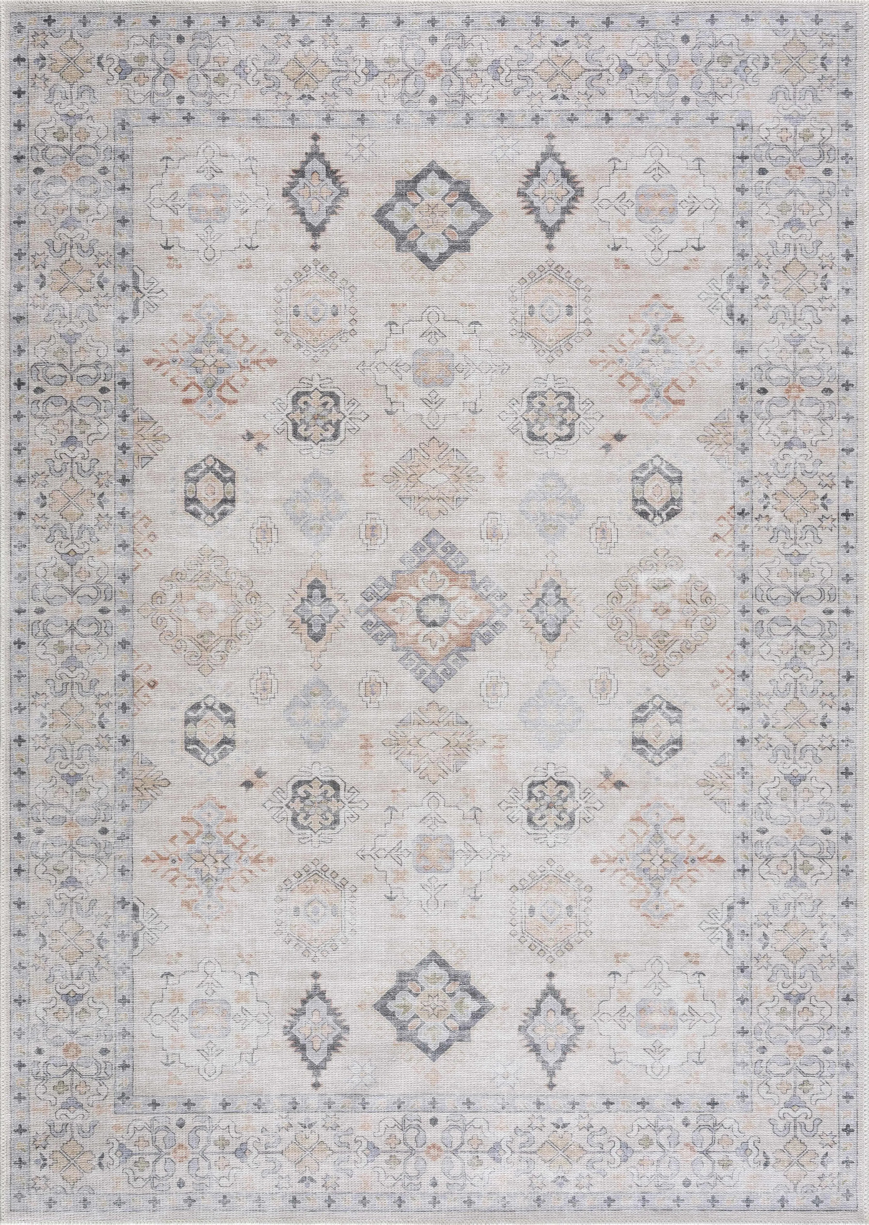 Beige Beckett Vintage Washable Area Rug - The Mayfair Hall