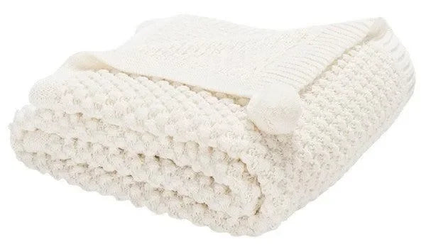 Capra Cotton Throw in Ivory - The Mayfair Hall