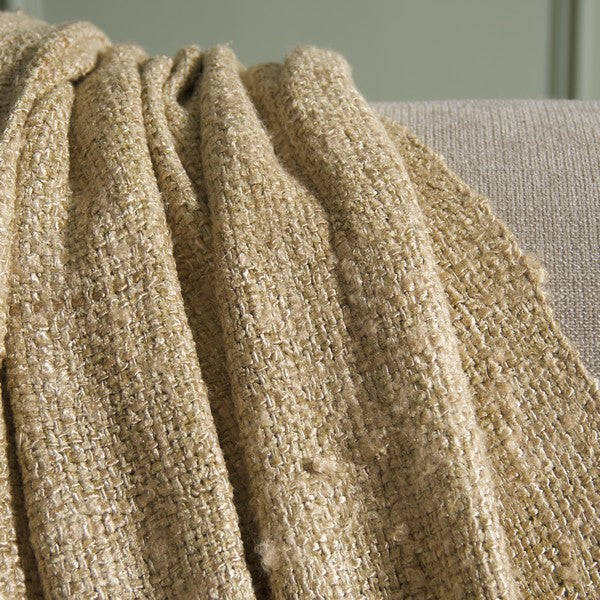 Gaia Cotton Throw in Light Natural