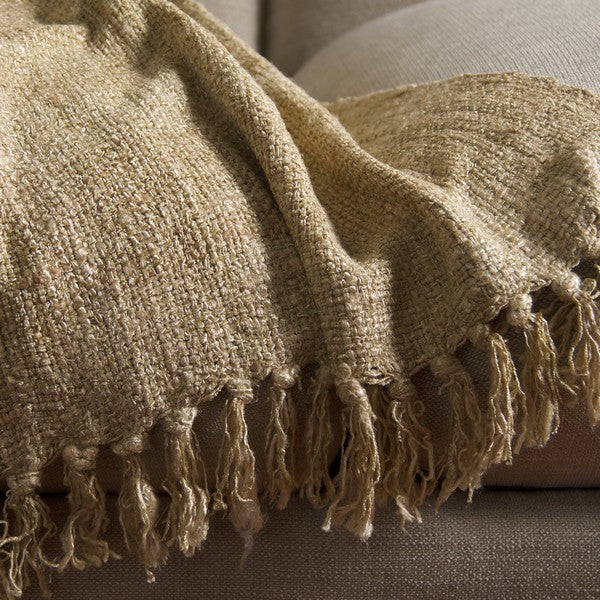 Gaia Cotton Throw in Light Natural