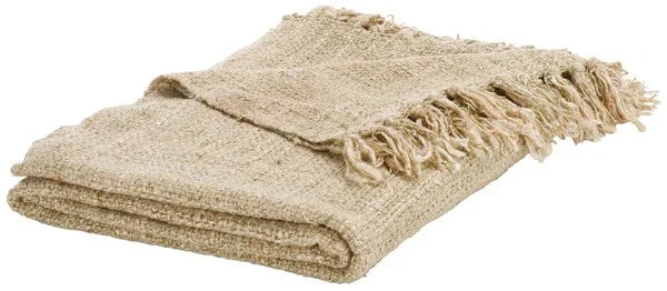 Gaia Cotton Throw in Light Natural