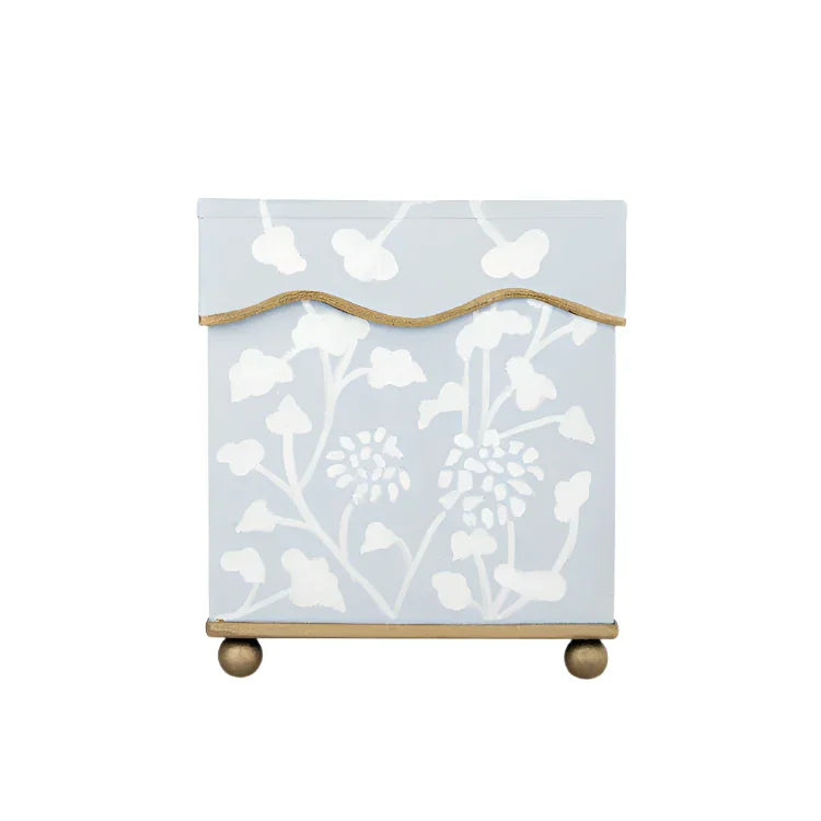 Pale Blue Spring Floral Tissue Holder - The Mayfair Hall