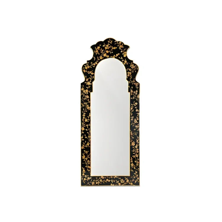 Black and GOLD Narrow CHERRY BLOSSOM MIRROR - The Mayfair Hall