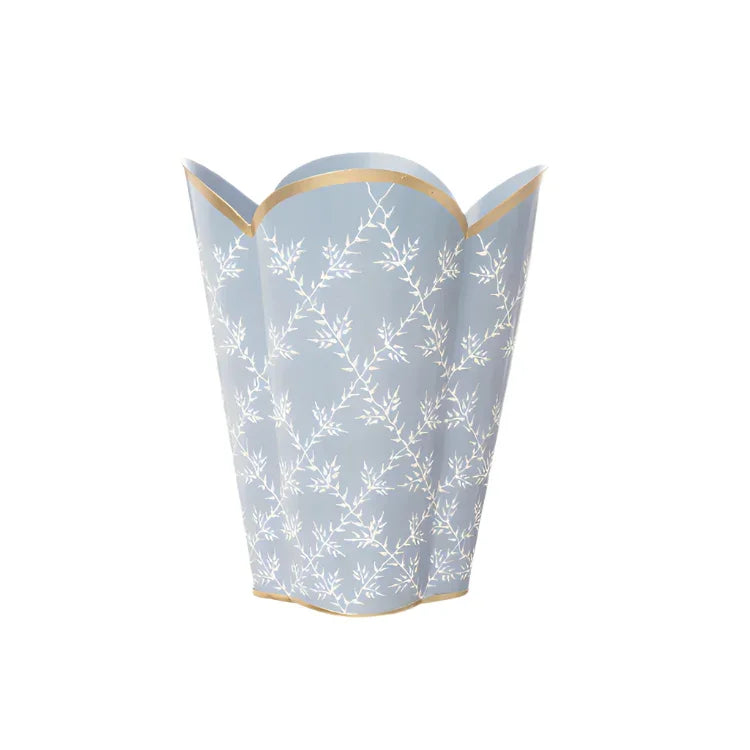 Periwinkle Trellis Leaf Wastepaper Basket - The Mayfair Hall