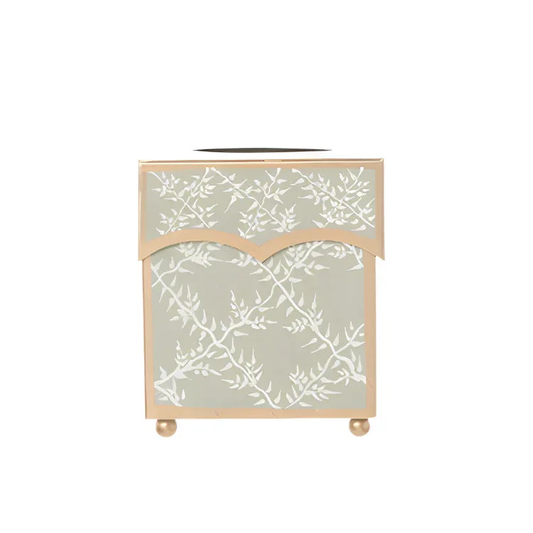 Soft Green Leaf Trellis Tissue Holder - The Mayfair Hall