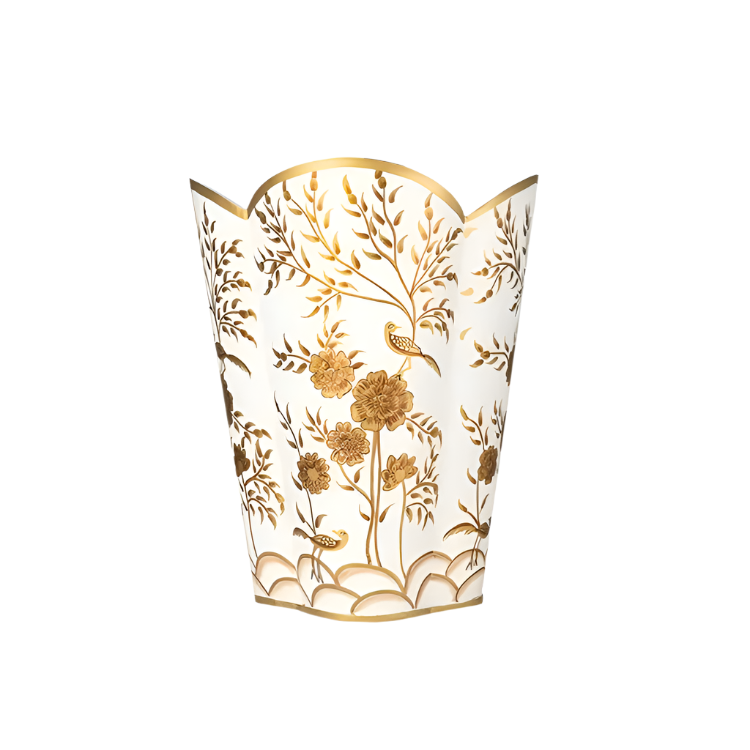 Ivory & Gold Pheasant Wastepaper Basket