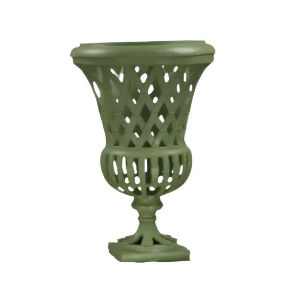 Lawn Green Lattice 16" URN IN CAST ALUMINUM - The Mayfair Hall