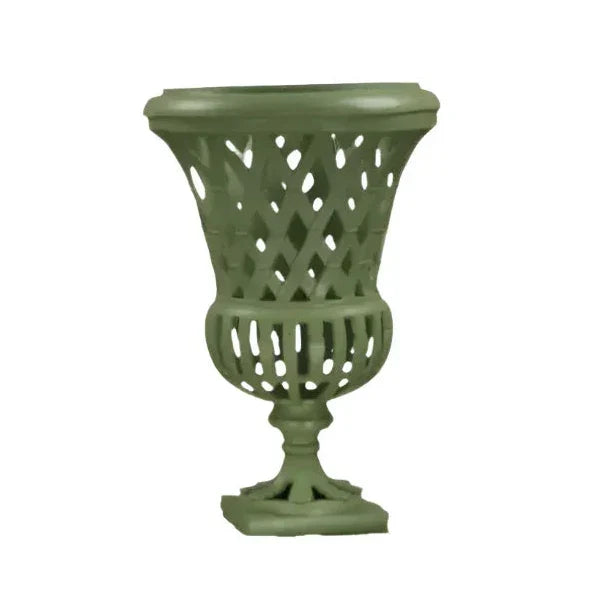 Lawn Green Lattice 16" URN IN CAST ALUMINUM - The Mayfair Hall