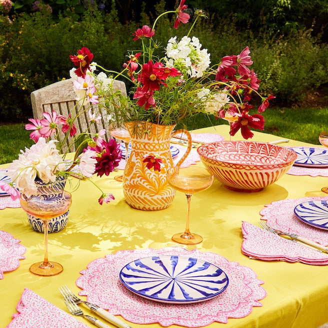 Large bowl with hand painted designs