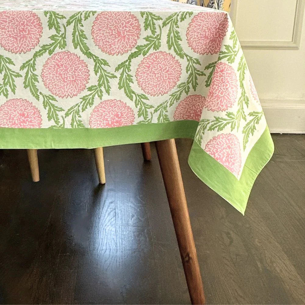 Pink and Green, Flowers & Vines - Tablecloth - The Mayfair Hall