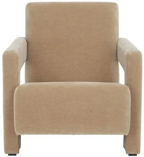 Taylor Velvet Accent Chair in Light Brown - The Mayfair Hall