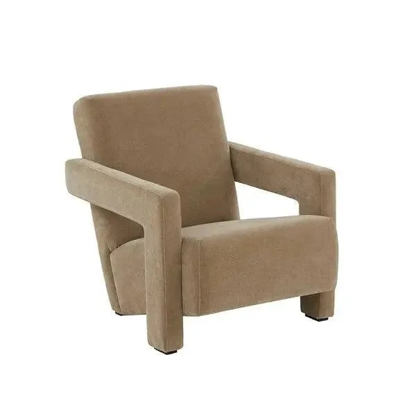 Taylor Velvet Accent Chair in Light Brown - The Mayfair Hall