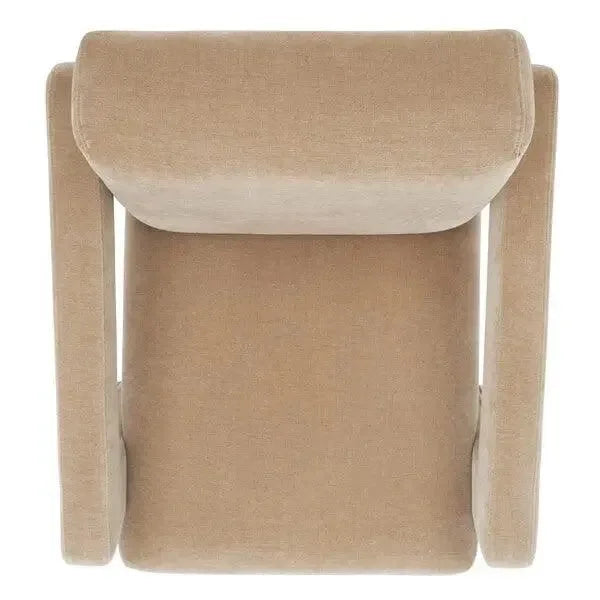 Taylor Velvet Accent Chair in Light Brown - The Mayfair Hall