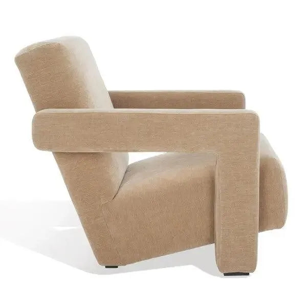 Safavieh Taylor Modern Velvet Light Brown Accent Chair