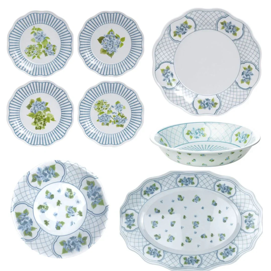 Blue Hydrangea Melamine Dinnerware Collection - The Mayfair Hall