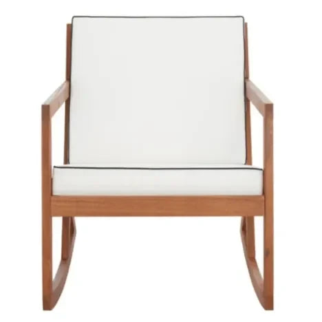 Vernon Acacia Wood Rocking Chair in Natural and Beige - The Mayfair Hall