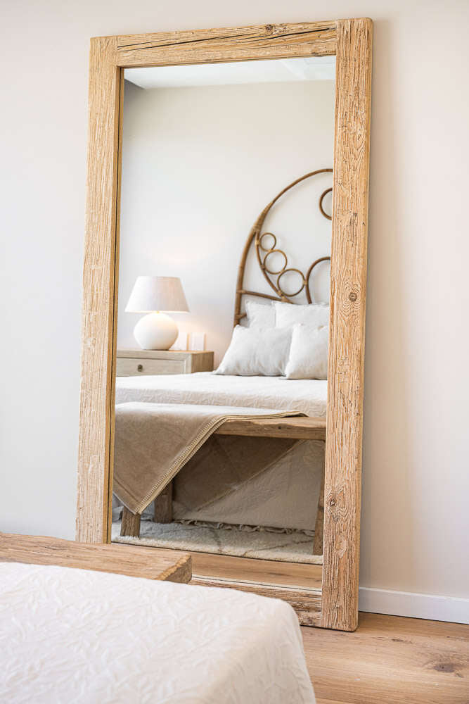 Vintage Elm Floor Mirror