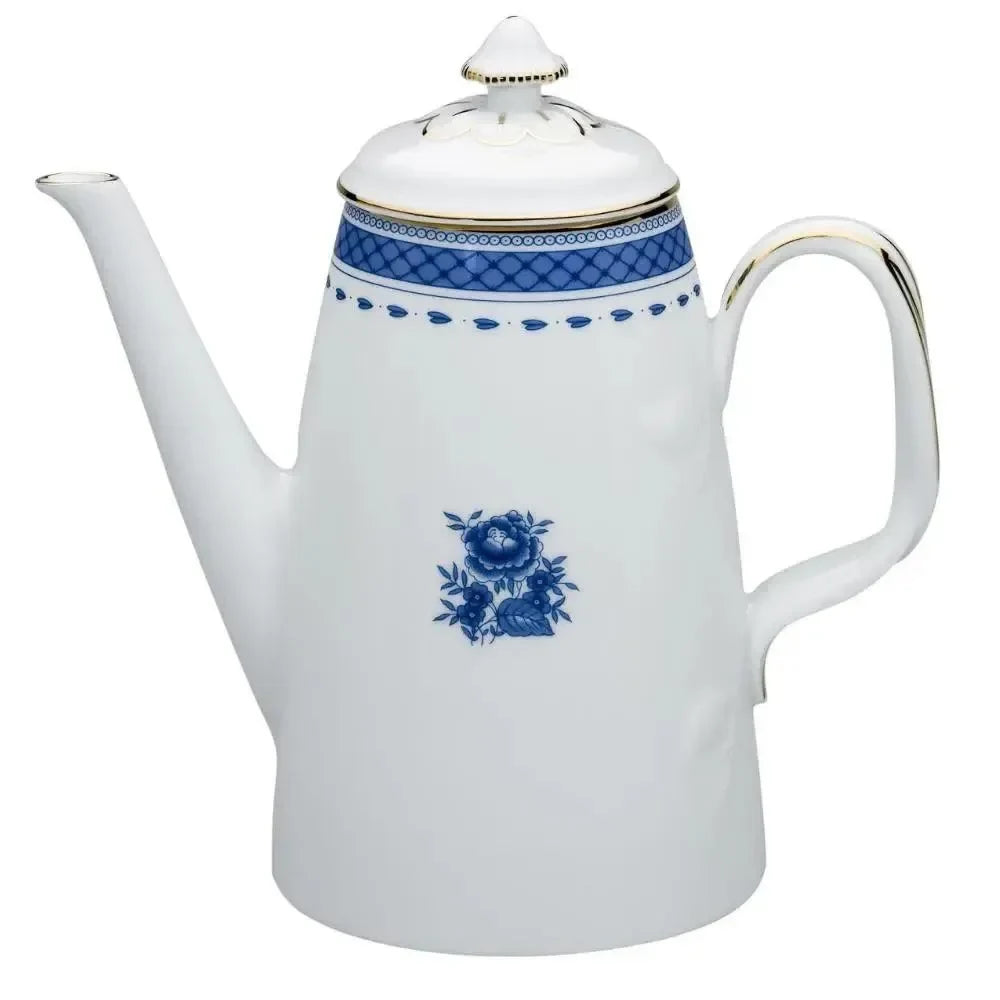 Cozinha Velha Porcelain Coffee Pot in White and Blue - The Mayfair Hall