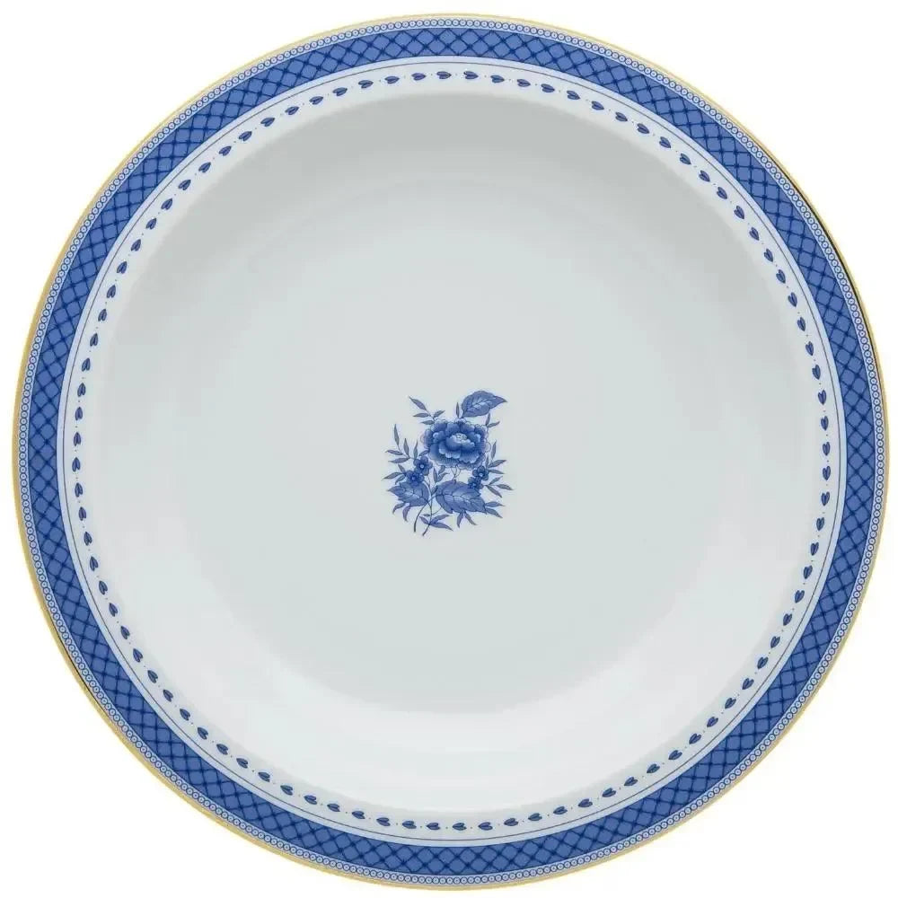 Cozinha Velha Porcelain Deep Round Platter in White and Blue - The Mayfair Hall