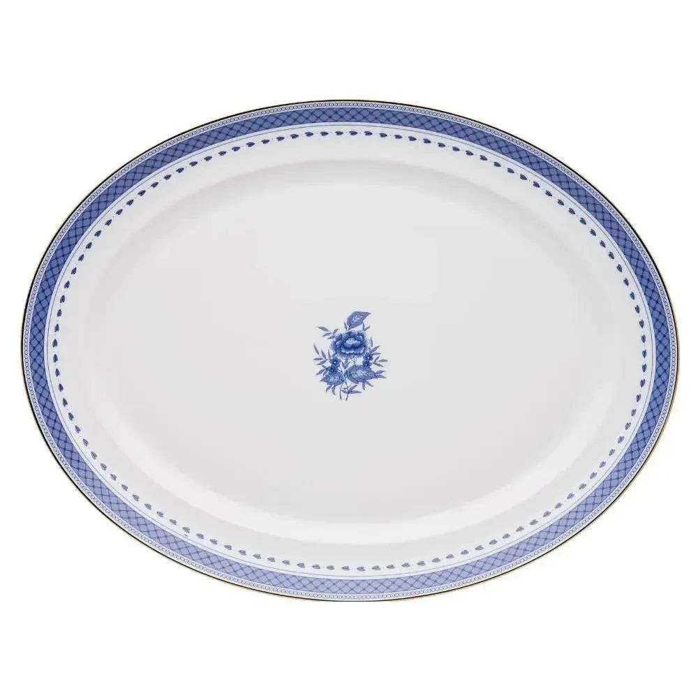 Cozinha Velha Porcelain Large Oval Platter in White and Blue - The Mayfair Hall