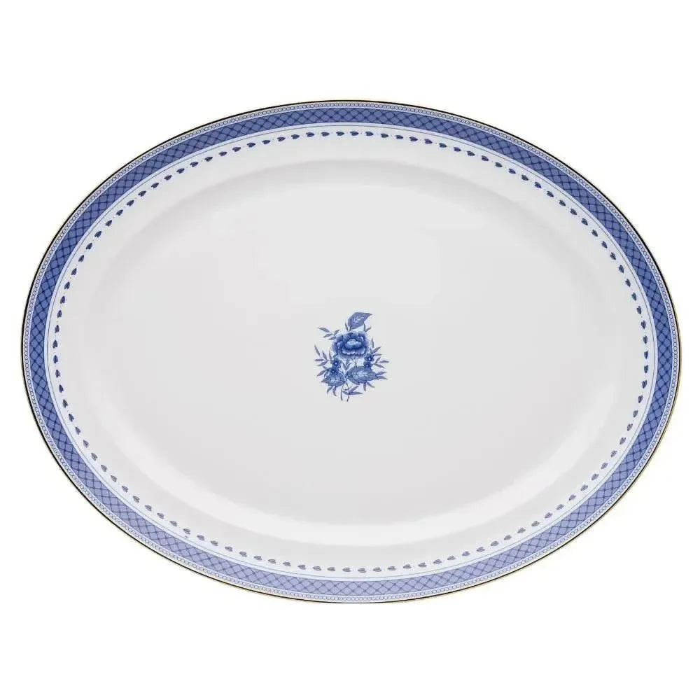 Cozinha Velha Porcelain Large Oval Platter in White and Blue - The Mayfair Hall
