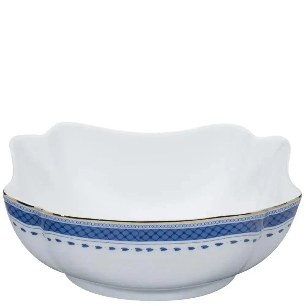 Cozinha Velha Porcelain Large Salad Bowl in White and Blue - The Mayfair Hall