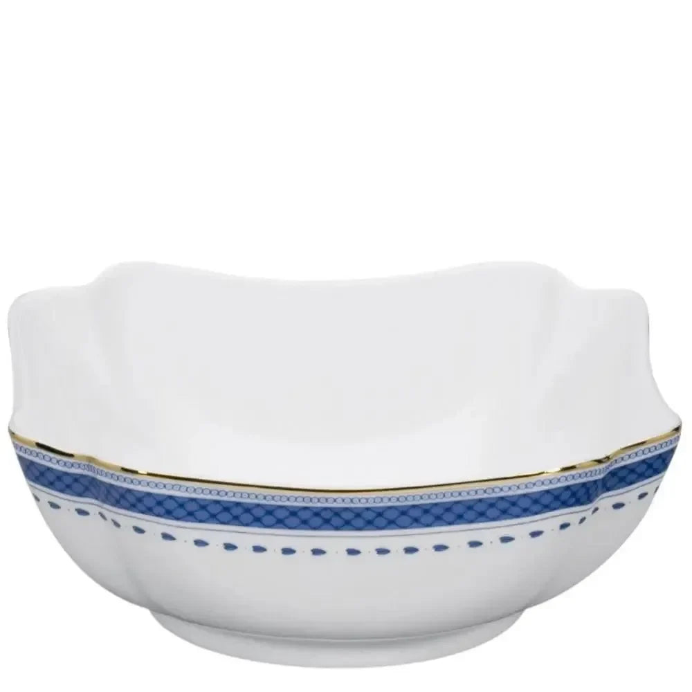 Cozinha Velha Porcelain Small Salad Bowl in White and Blue - The Mayfair Hall