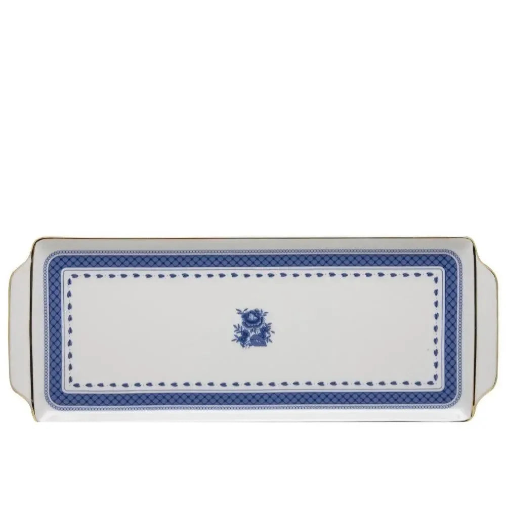 Cozinha Velha Porcelain Tart Tray in White and Blue - The Mayfair Hall