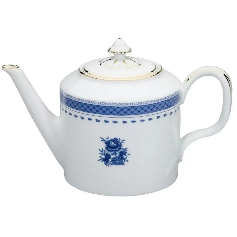 Cozinha Velha Porcelain Tea Pot in White and Blue - The Mayfair Hall