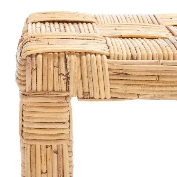 Adkin Rattan Console Table in Honey Natural - The Mayfair Hall