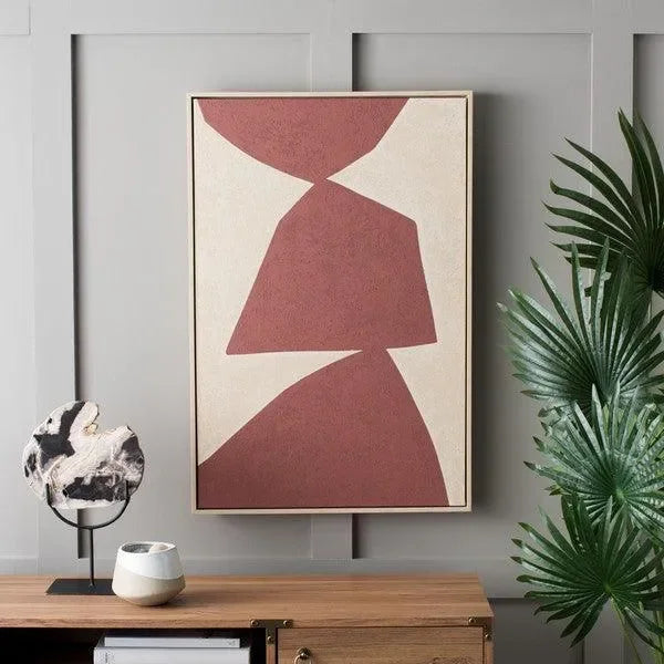 Red Rocks Framed Wall Art in Red and Beige - The Mayfair Hall