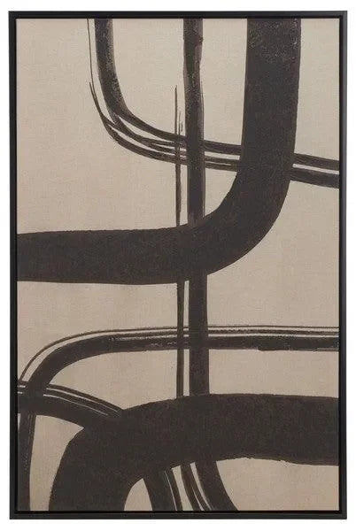 Inky Freeway Framed Wall Art in Taupe and Brown - The Mayfair Hall