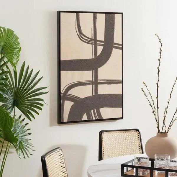 Inky Freeway Framed Wall Art in Taupe and Brown - The Mayfair Hall