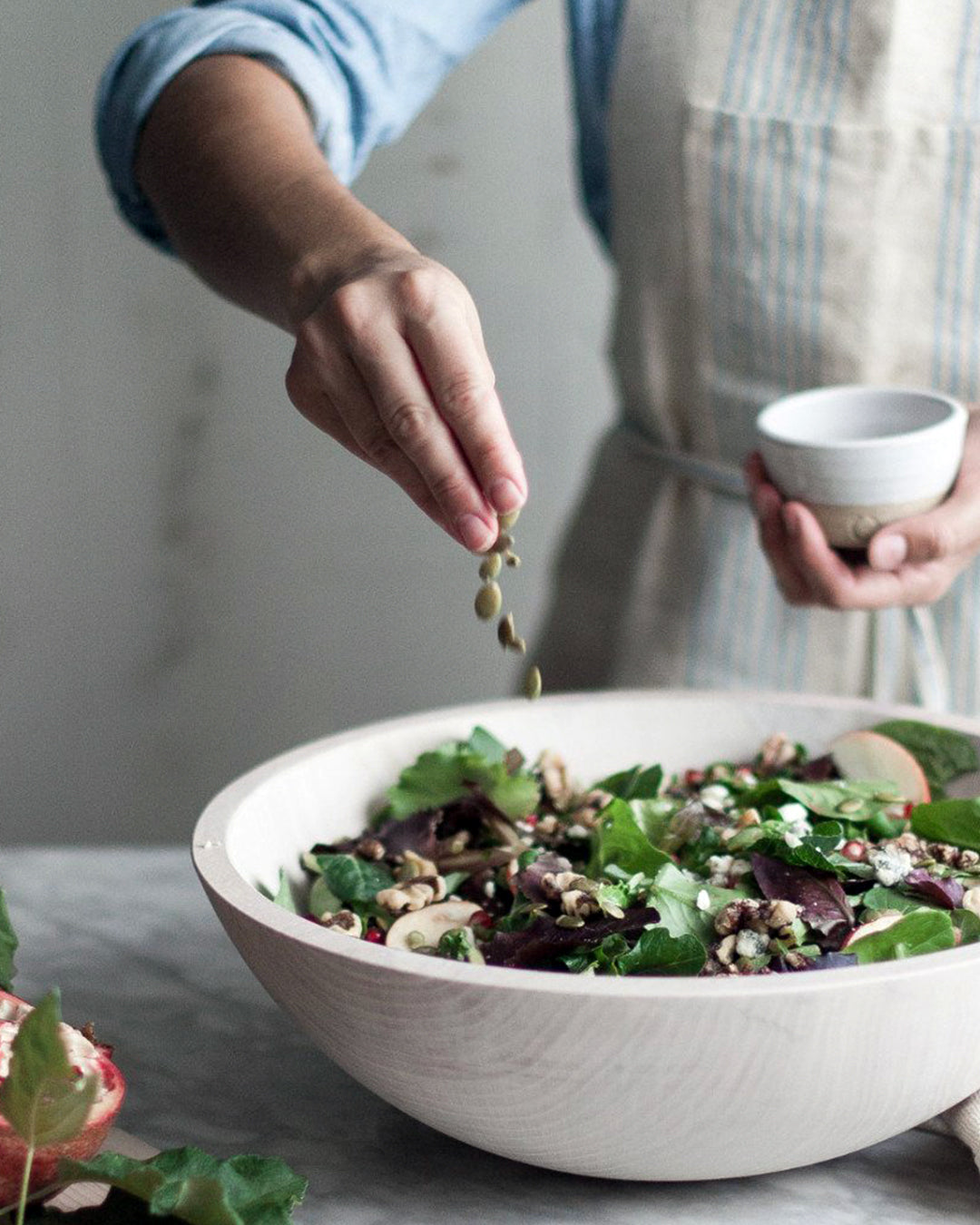 Crafted Wooden Bowls - White