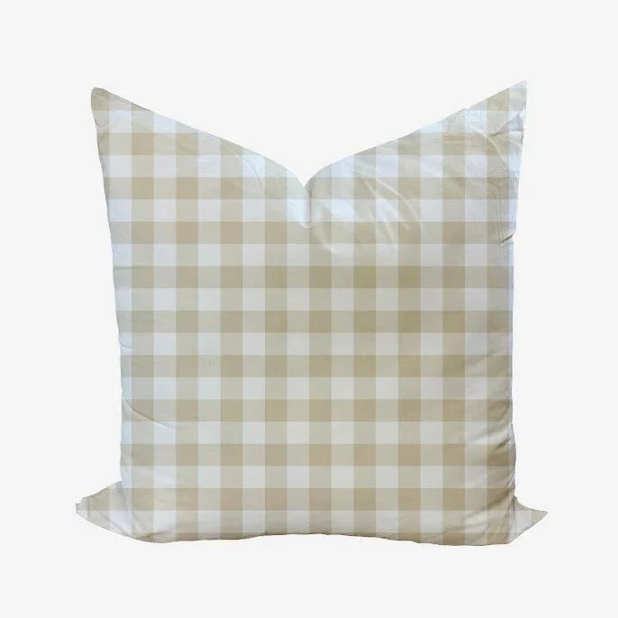 Iva Check Pillow in Fawn - The Mayfair Hall