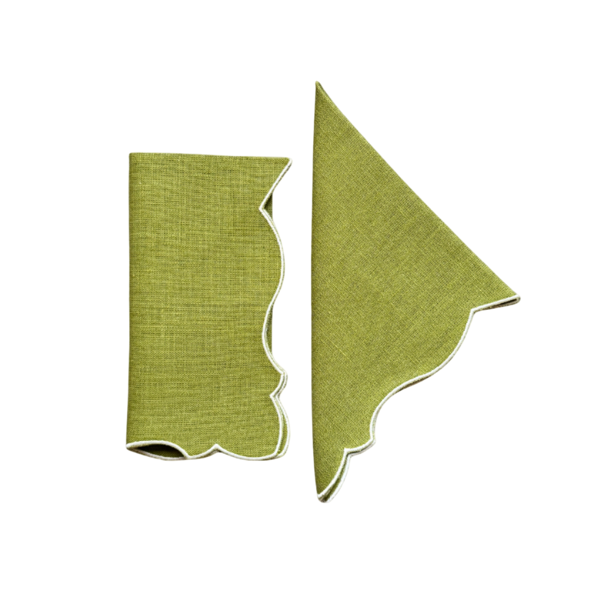 Angelina Olive Green Linen Napkins