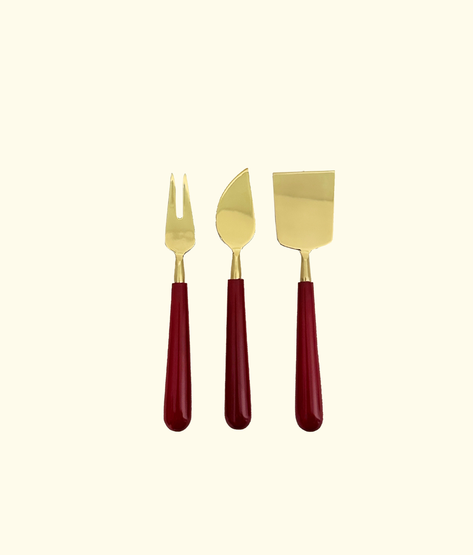 Roma Lacquered Formaggio Serving Set, Crimson