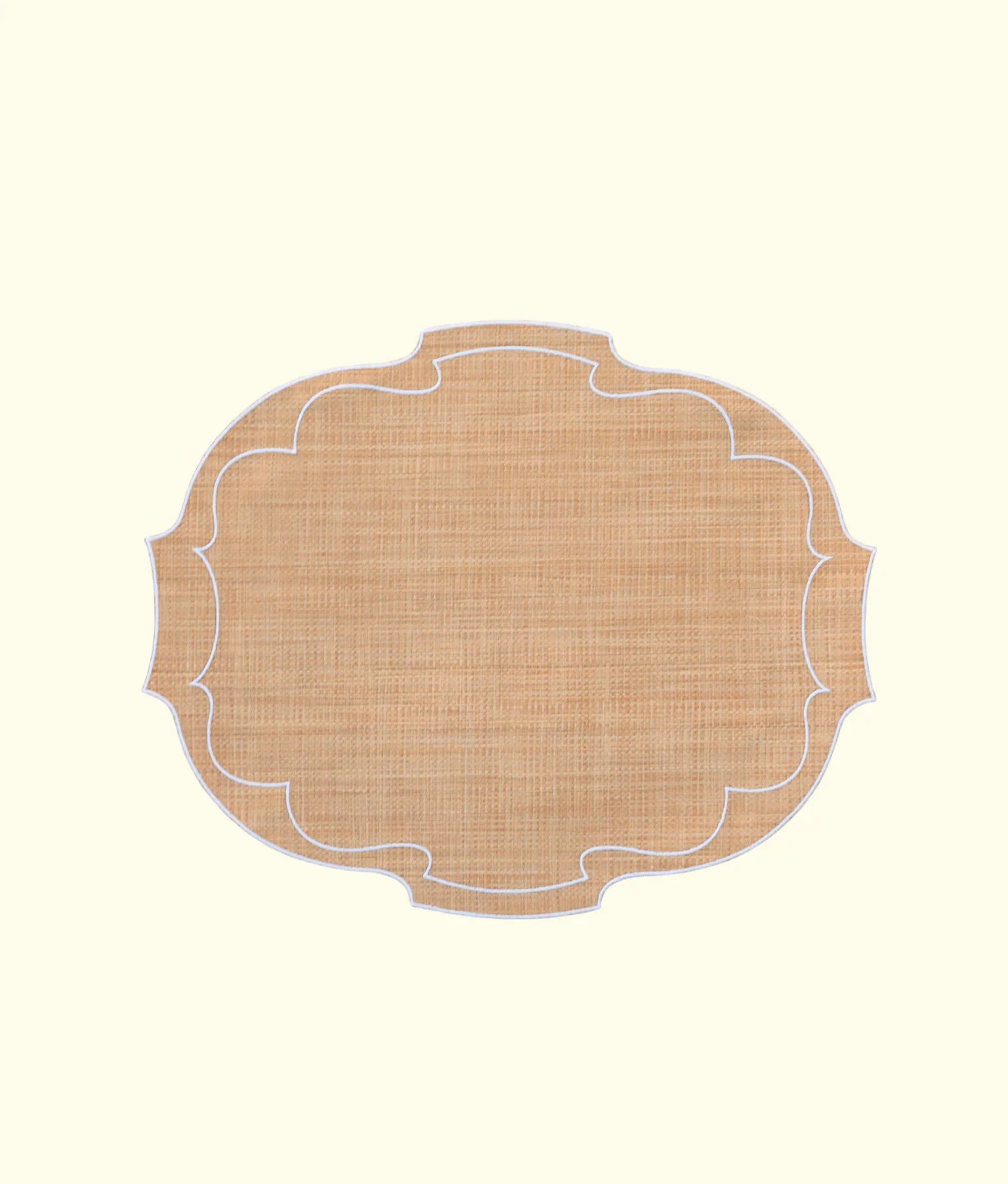 Frame Oval Raffia Placemats, White