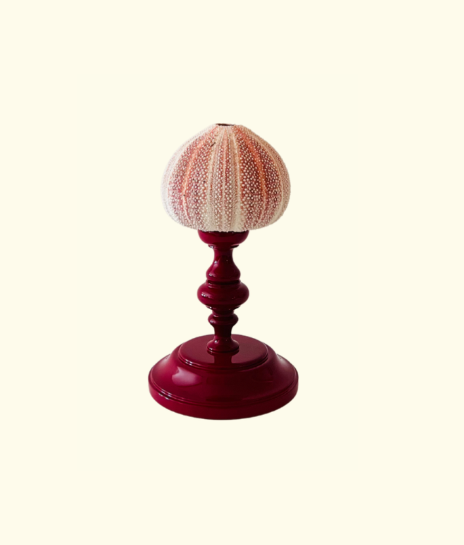 Noto Lacquered Sea Urchin Object, Crimson