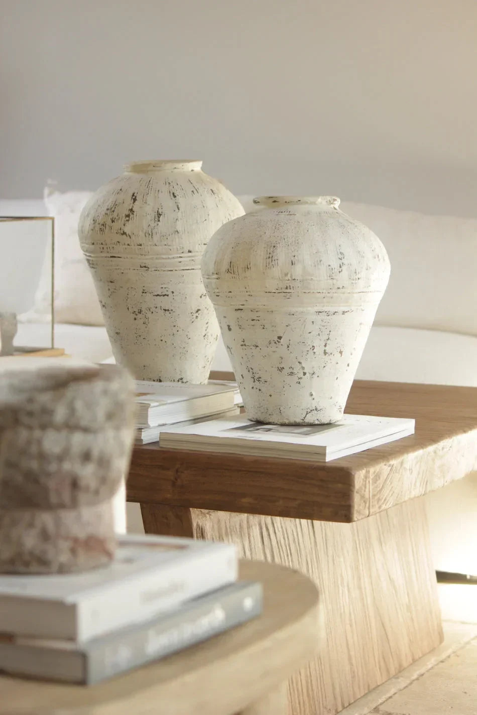 White Washed Antique Jar - The Mayfair Hall