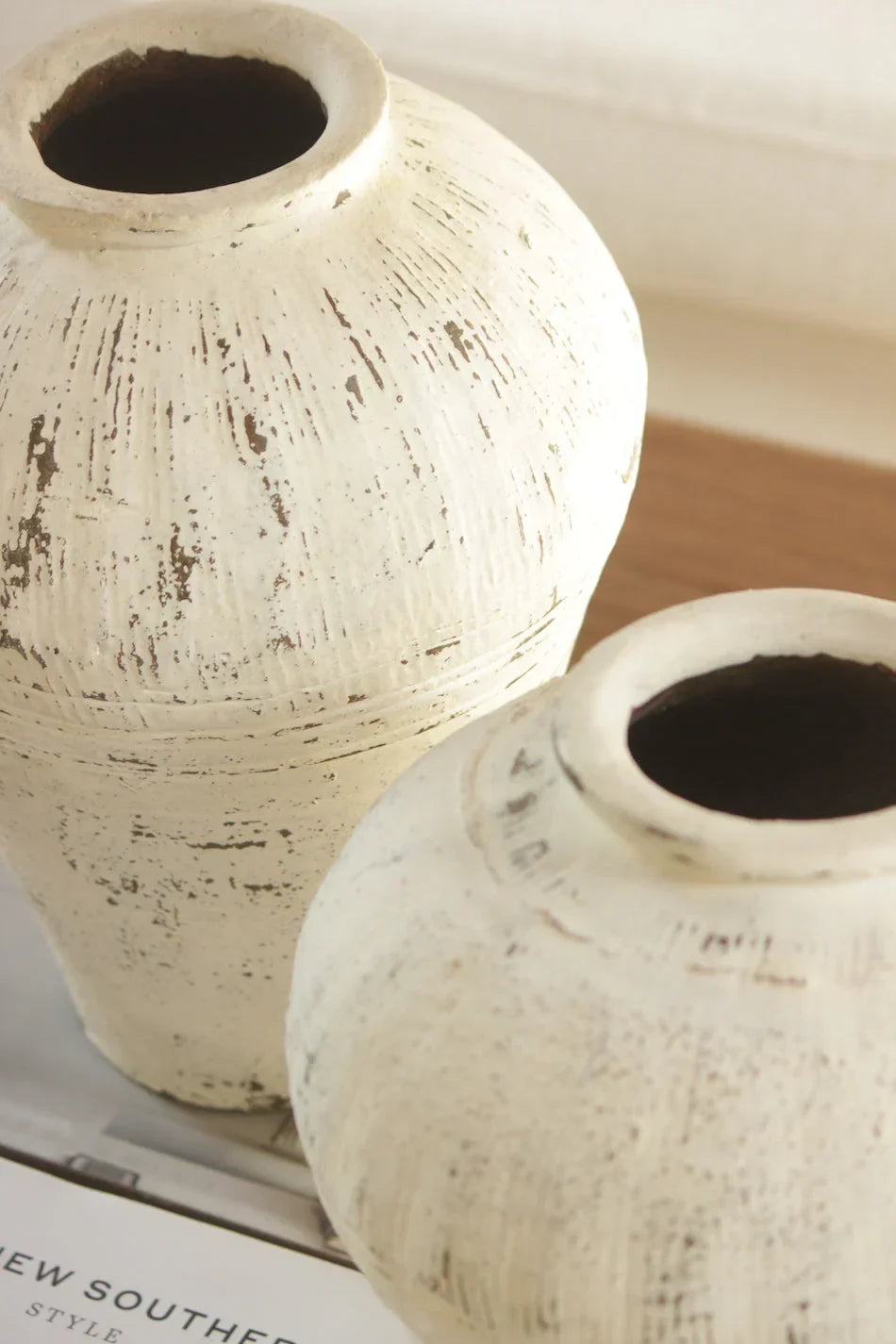 White Washed Antique Jar - The Mayfair Hall