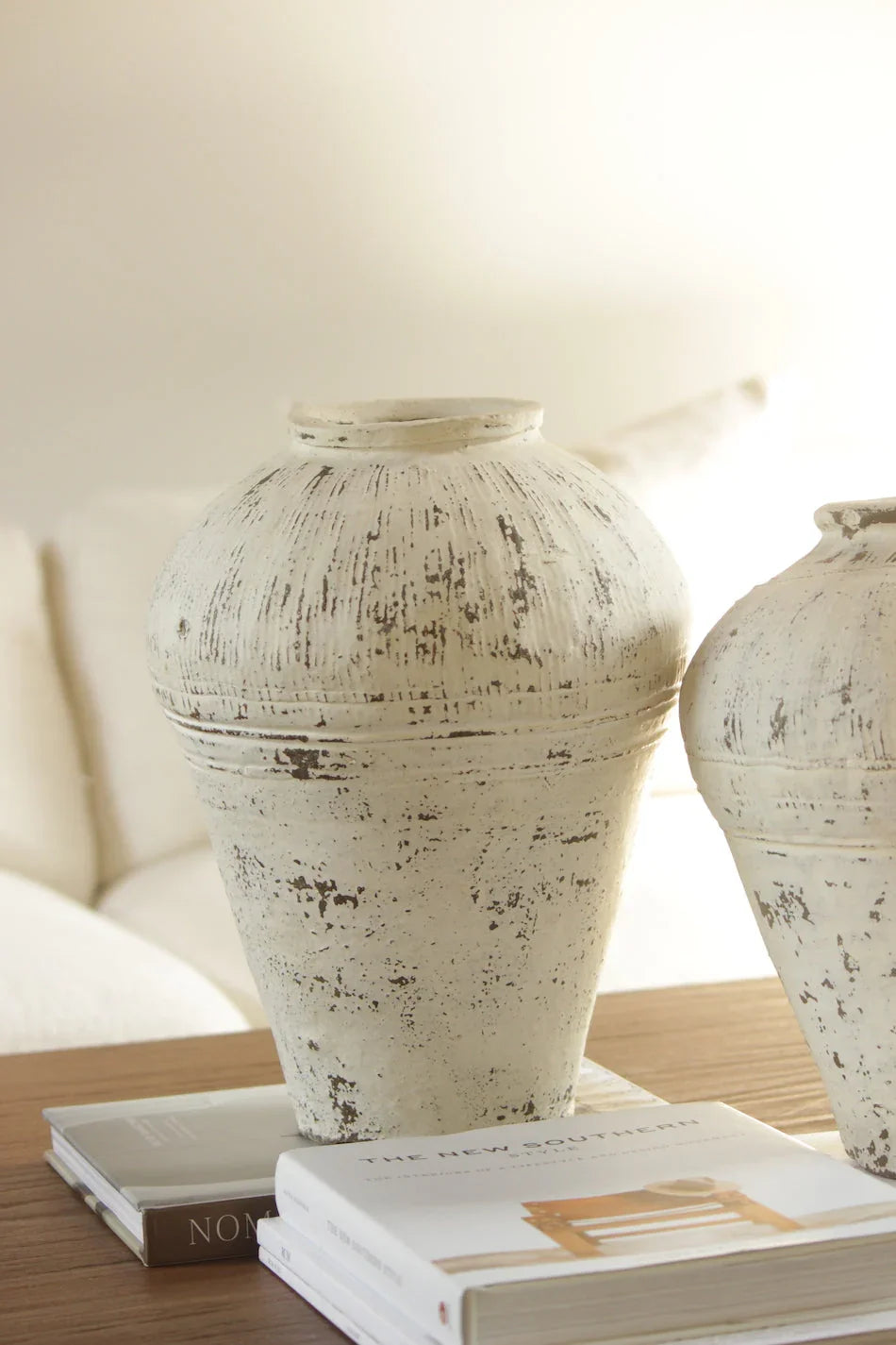 White Washed Antique Jar - The Mayfair Hall