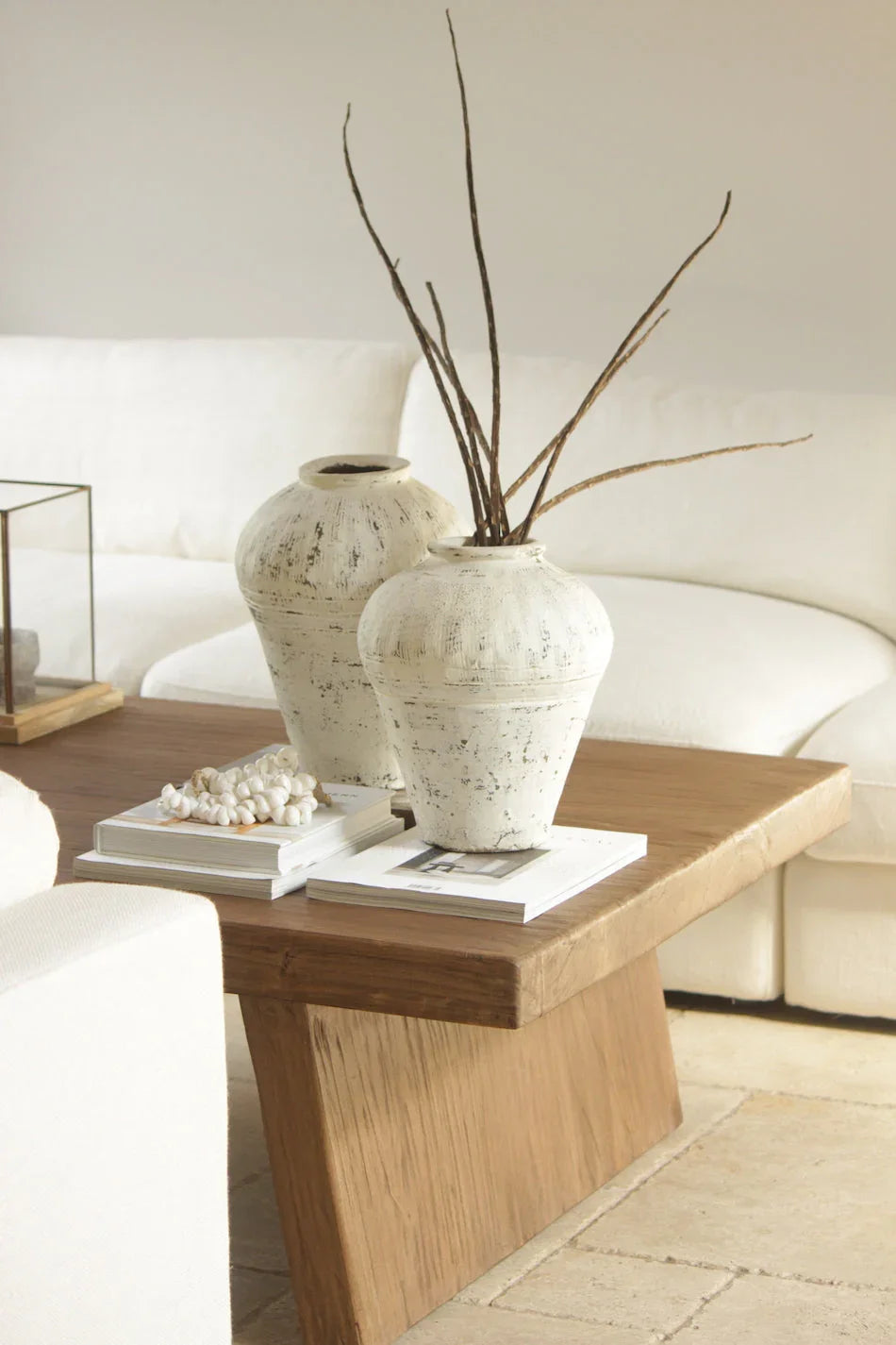 White Washed Antique Jar - The Mayfair Hall