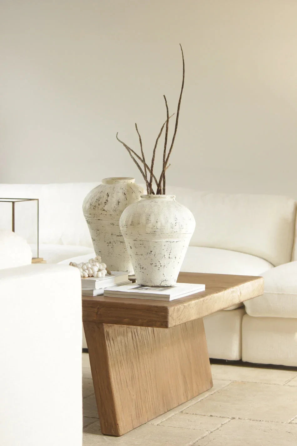 White Washed Antique Jar - The Mayfair Hall