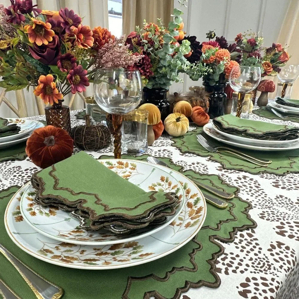 Kelli Cotton Tablecloth in Cocoa - The Mayfair Hall