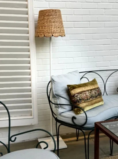 Water Hyacinth Shade Cover (Scalloped in Natural) - The Mayfair Hall