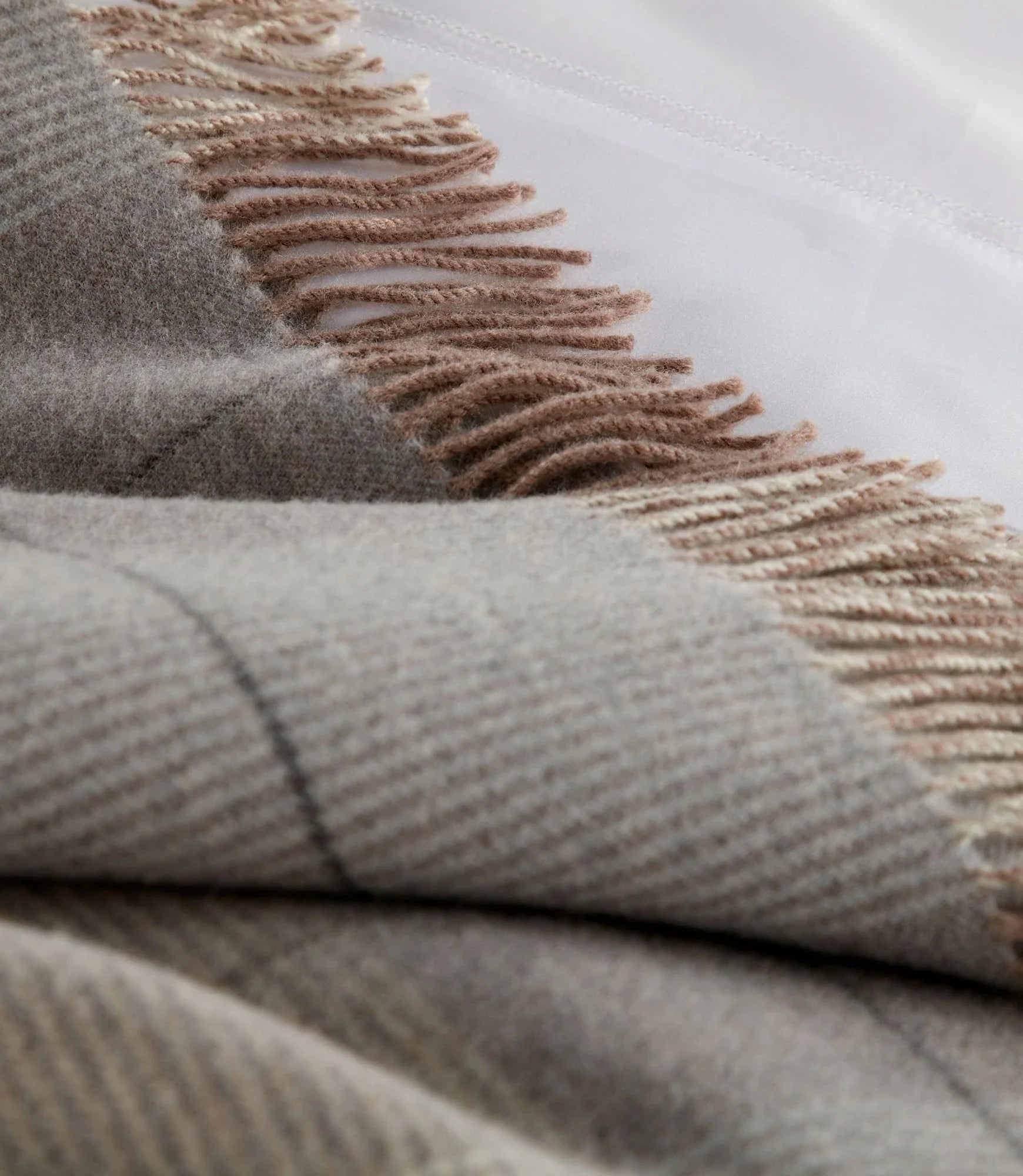 York Merino Wool Plaid Throw Blanket (Blue or Pewter)