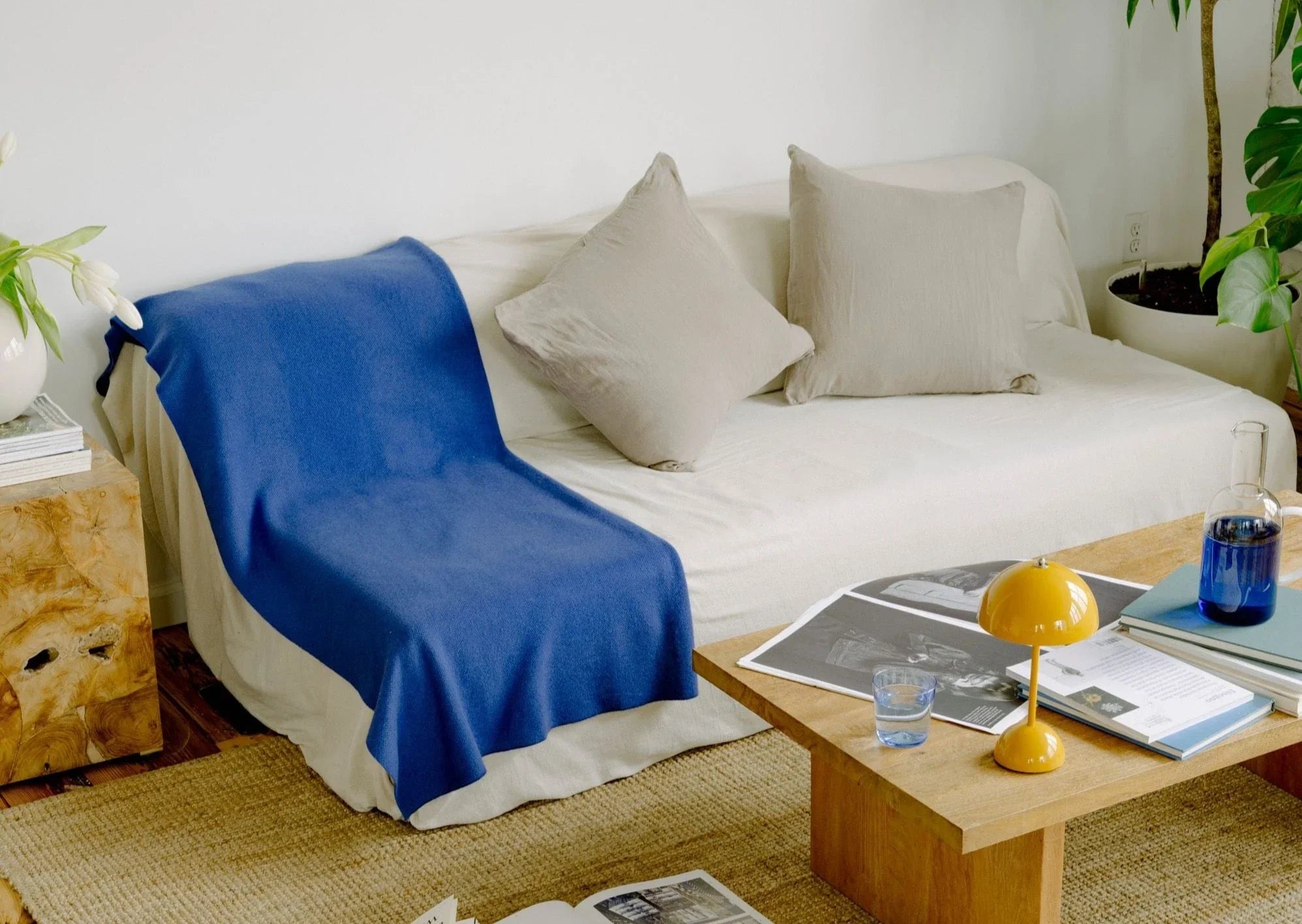 Washed Linen Cushion Cover - White - The Mayfair Hall