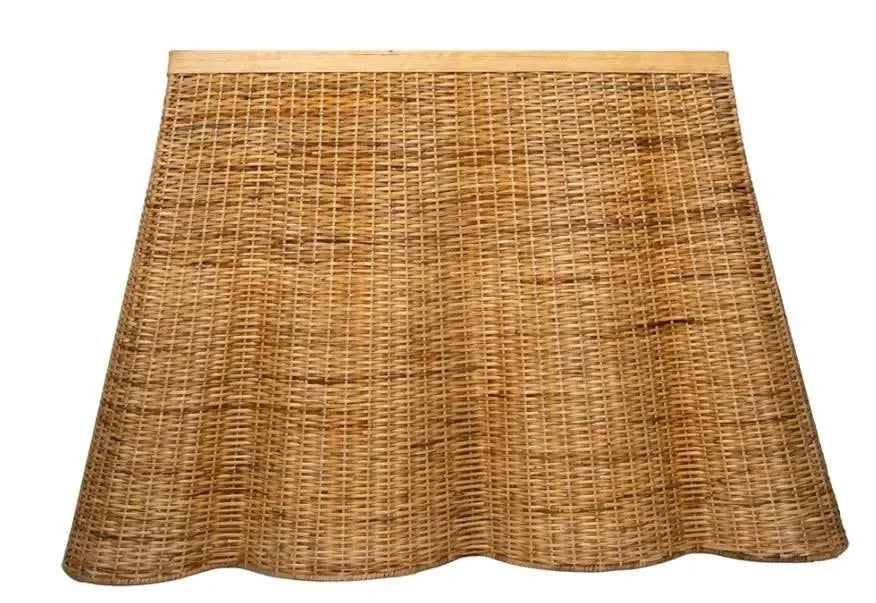 The Enchanted Home Scalloped Wicker Console Table