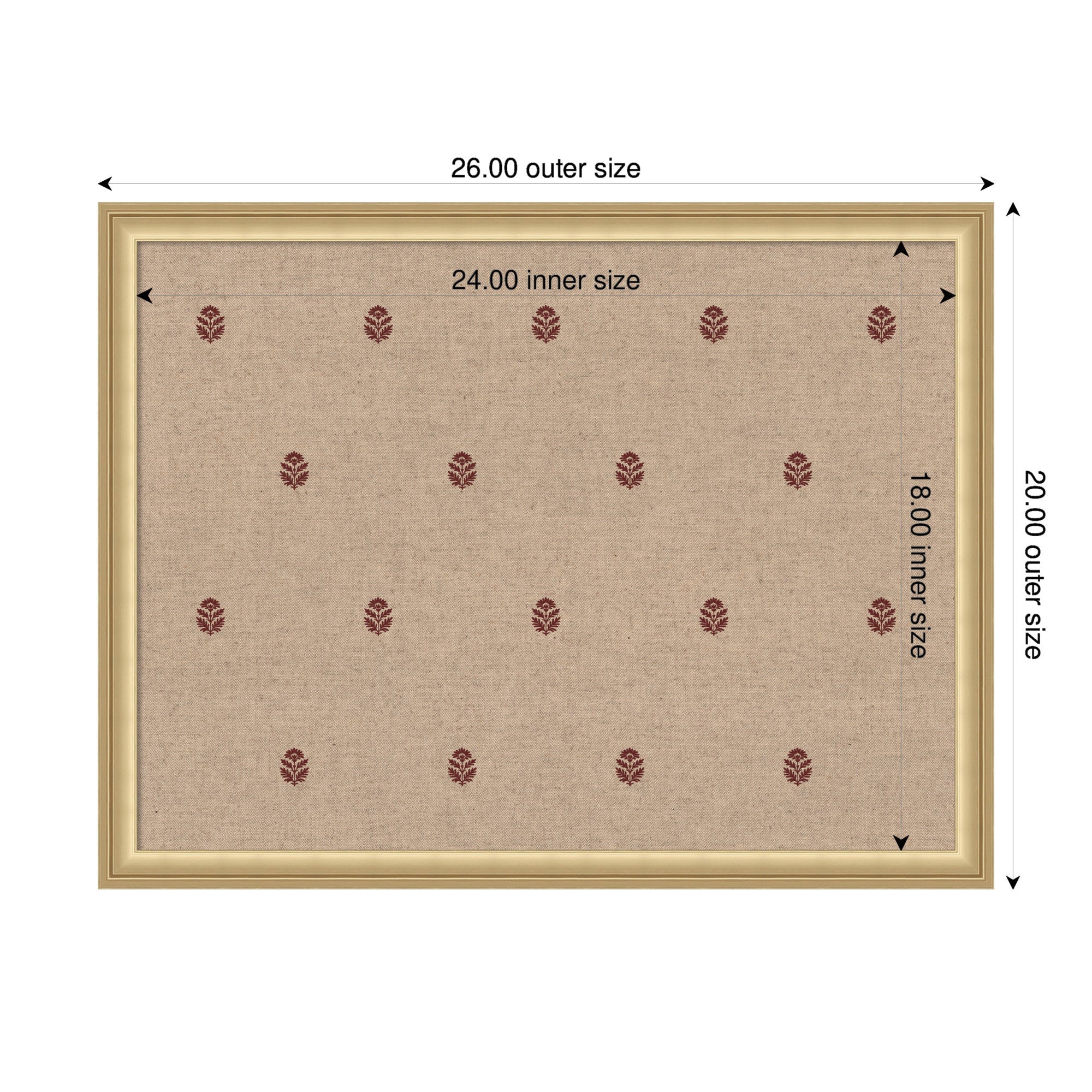 Pinboard Red Botanical Block Print